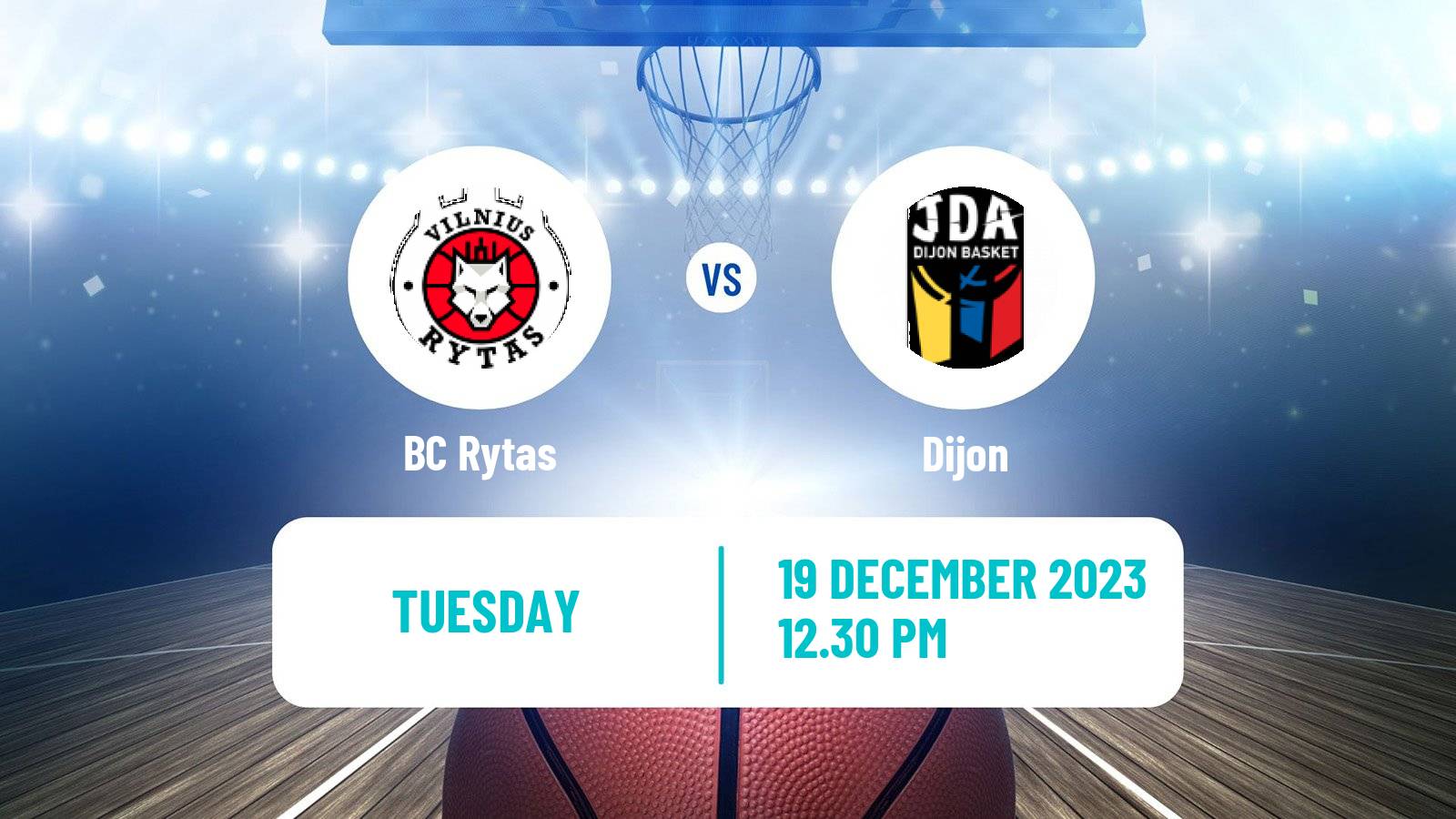 Basketball Champions League Basketball Rytas - Dijon