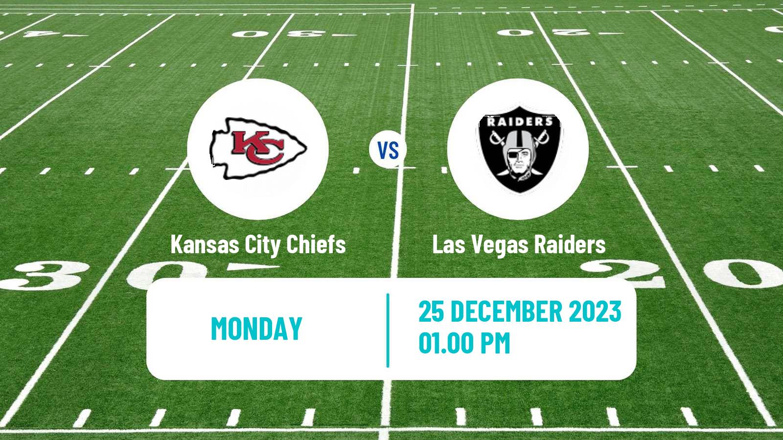 American football NFL Kansas City Chiefs - Las Vegas Raiders