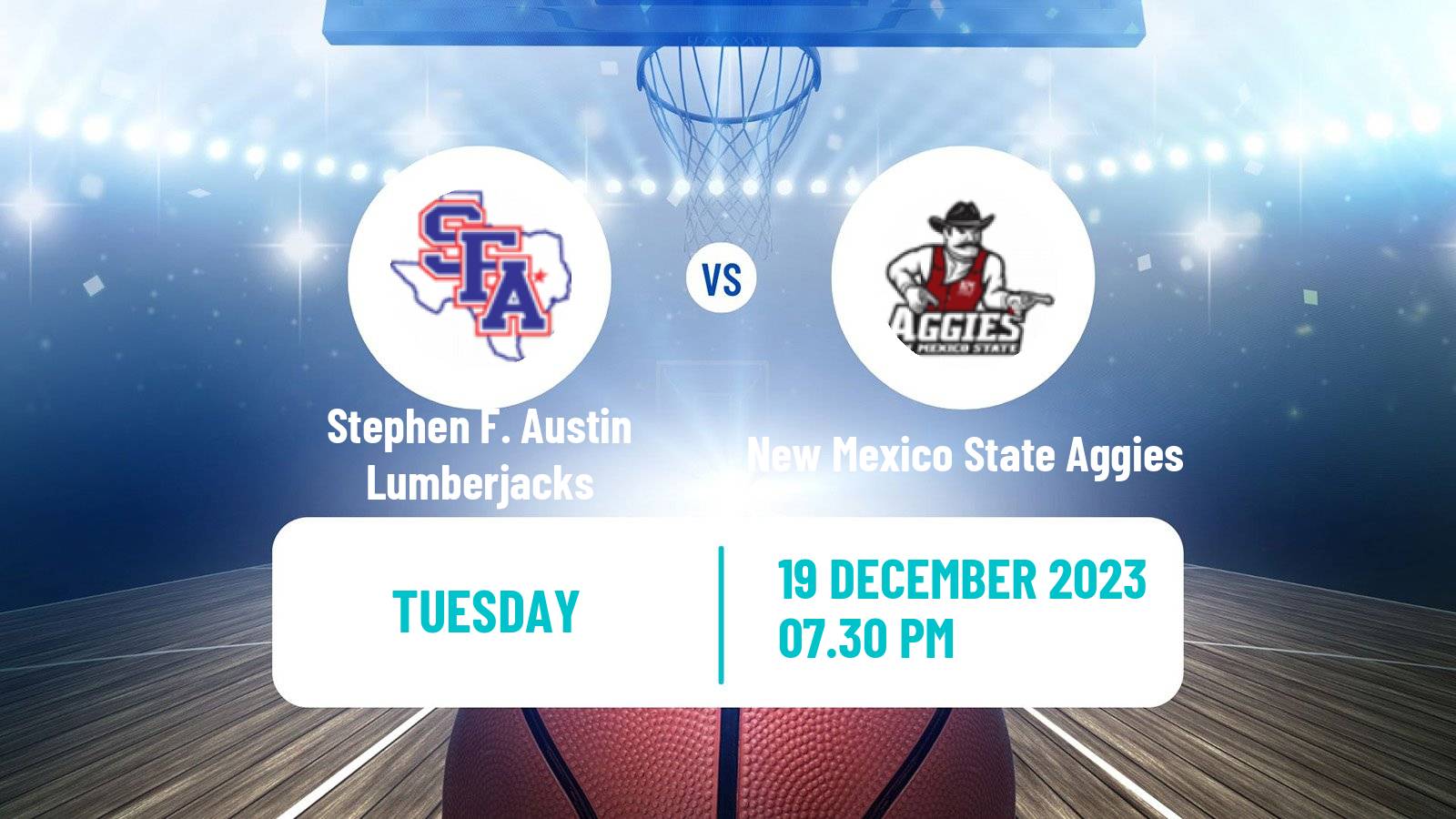 Basketball NCAA College Basketball Stephen F. Austin Lumberjacks - New Mexico State Aggies