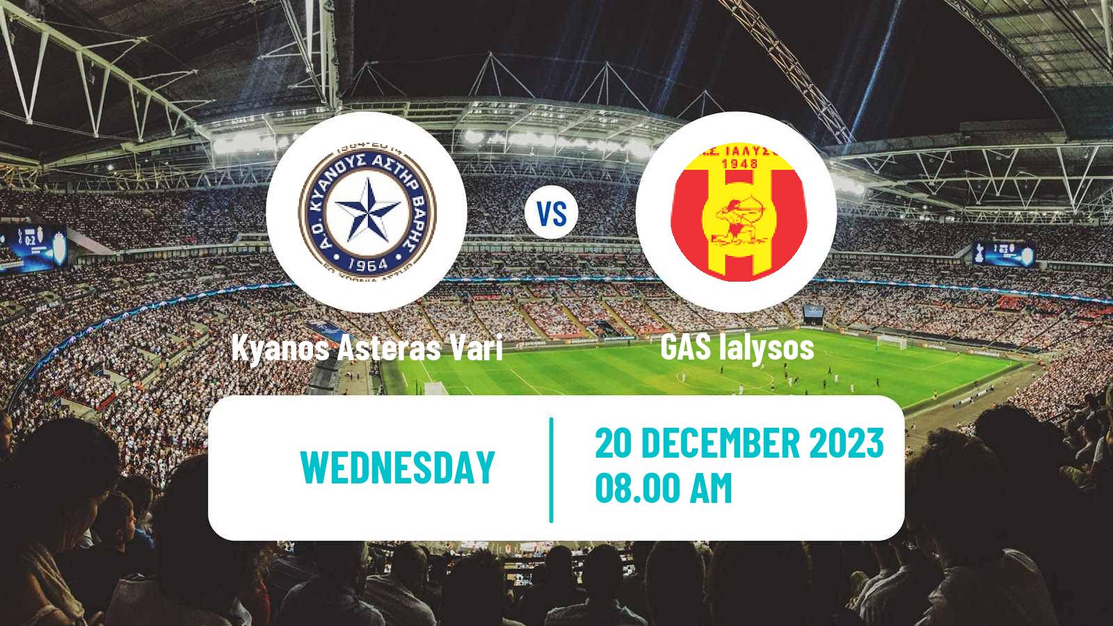 Soccer Greek Gamma Ethniki - Group 3 Kyanos Asteras Vari - GAS Ialysos