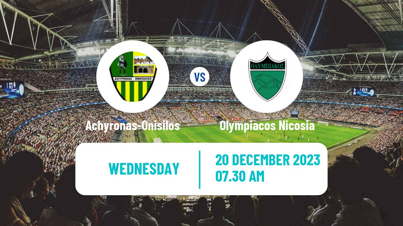 Soccer Cypriot Division 2 Achyronas-Onisilos - Olympiacos Nicosia