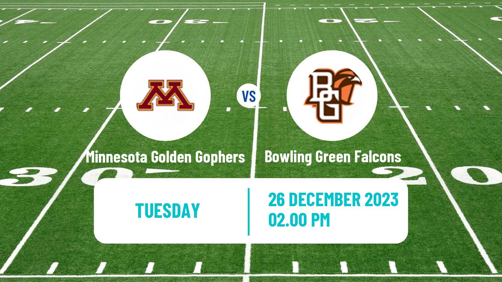 American football NCAA College Football Minnesota Golden Gophers - Bowling Green Falcons