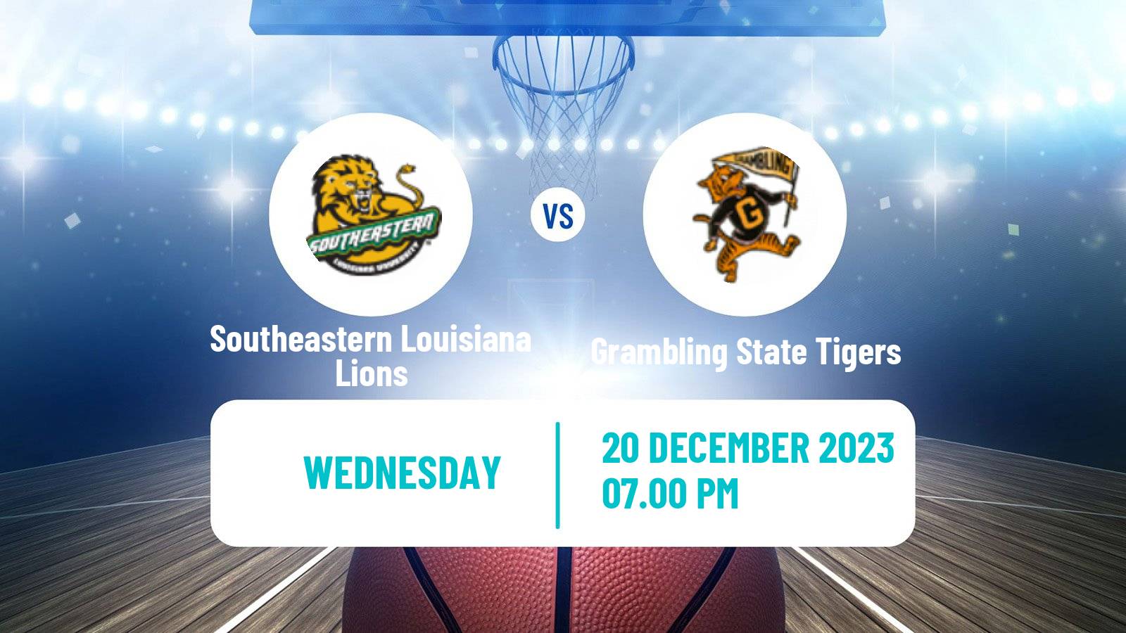 Basketball NCAA College Basketball Southeastern Louisiana Lions - Grambling State Tigers