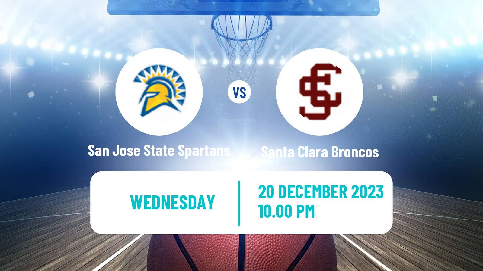 Basketball NCAA College Basketball San Jose State Spartans - Santa Clara Broncos