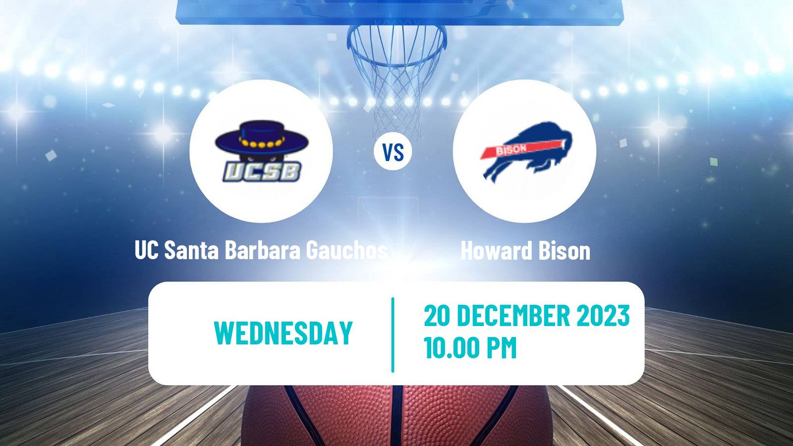 Basketball NCAA College Basketball UC Santa Barbara Gauchos - Howard Bison