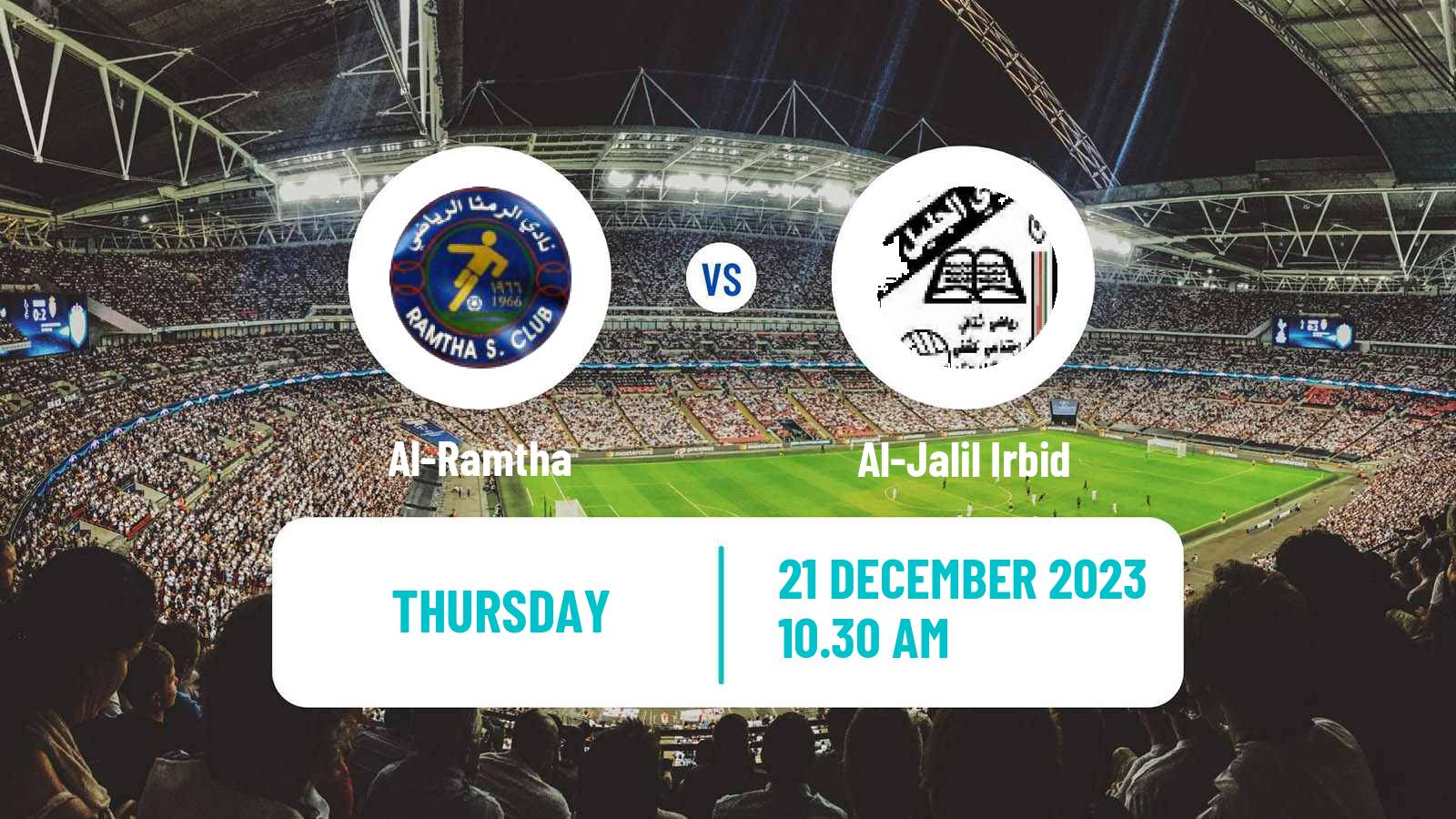 Soccer Jordan Premier League Al-Ramtha - Al-Jalil Irbid