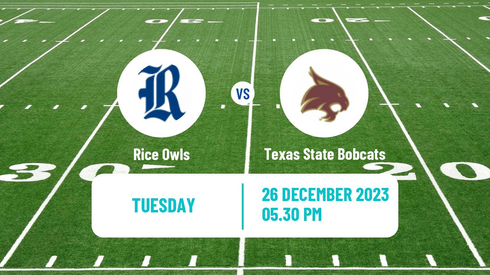 American football NCAA College Football Rice Owls - Texas State Bobcats