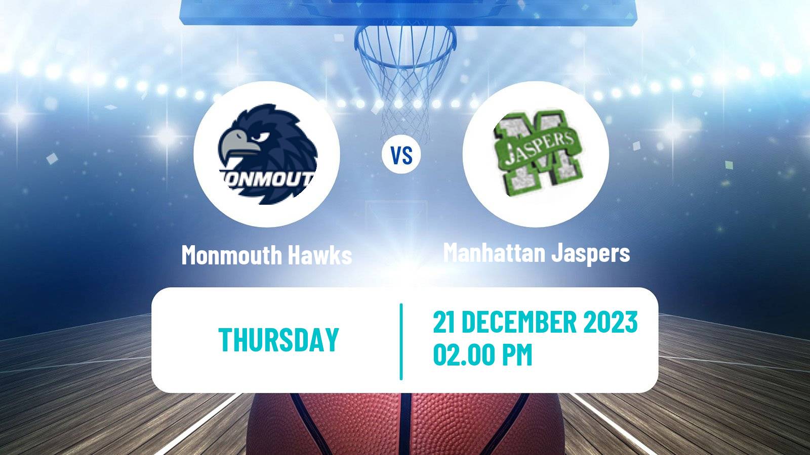 Basketball NCAA College Basketball Monmouth Hawks - Manhattan Jaspers