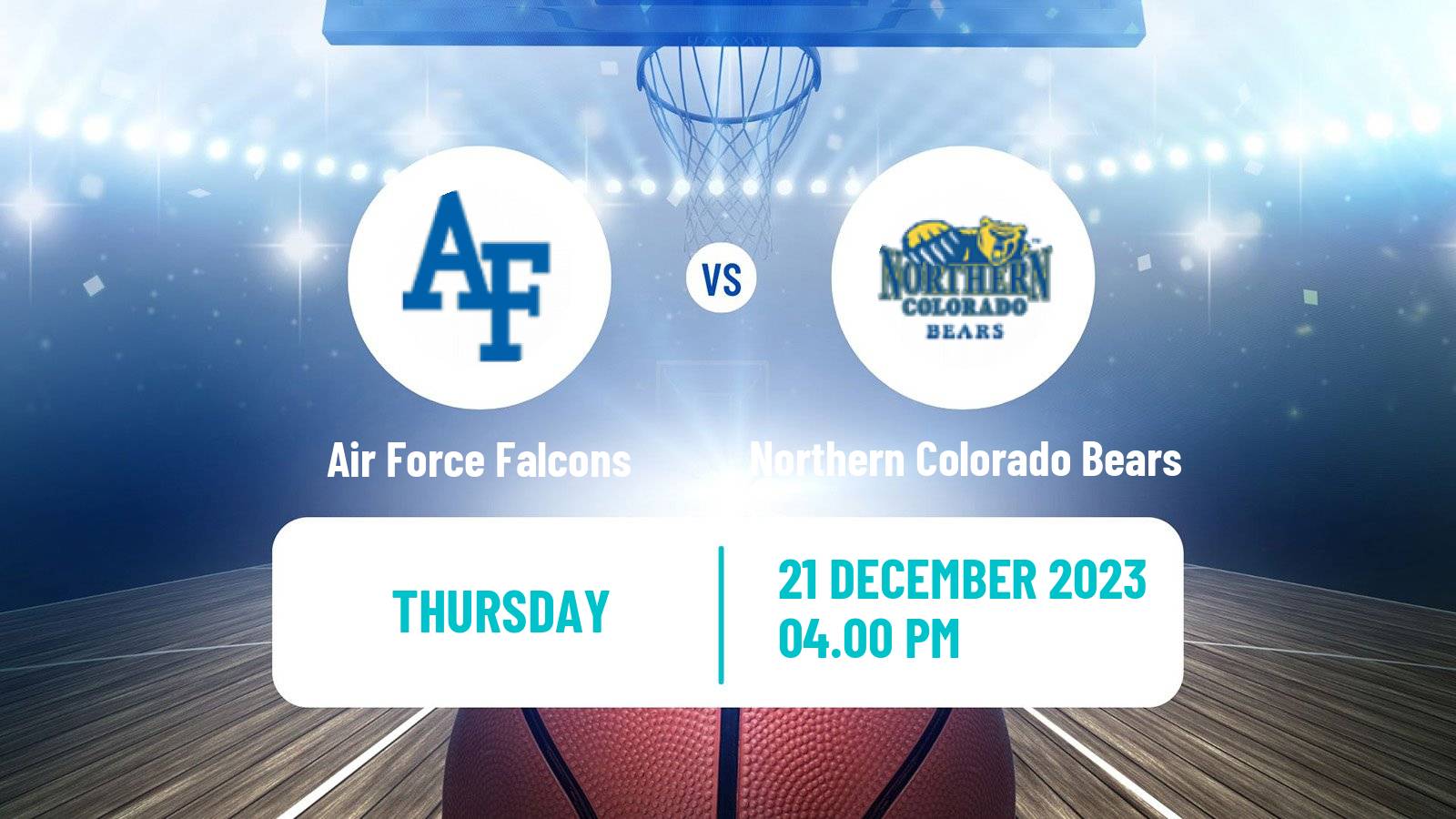 Basketball NCAA College Basketball Air Force Falcons - Northern Colorado Bears