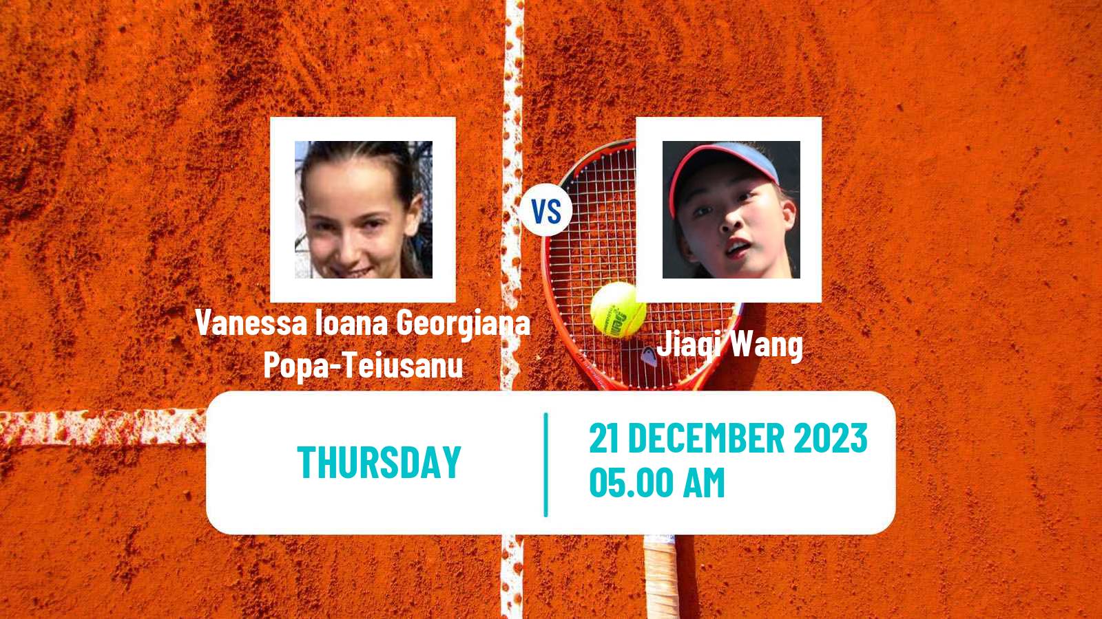 Tennis ITF W15 Monastir 43 Women Vanessa Ioana Georgiana Popa-Teiusanu - Jiaqi Wang