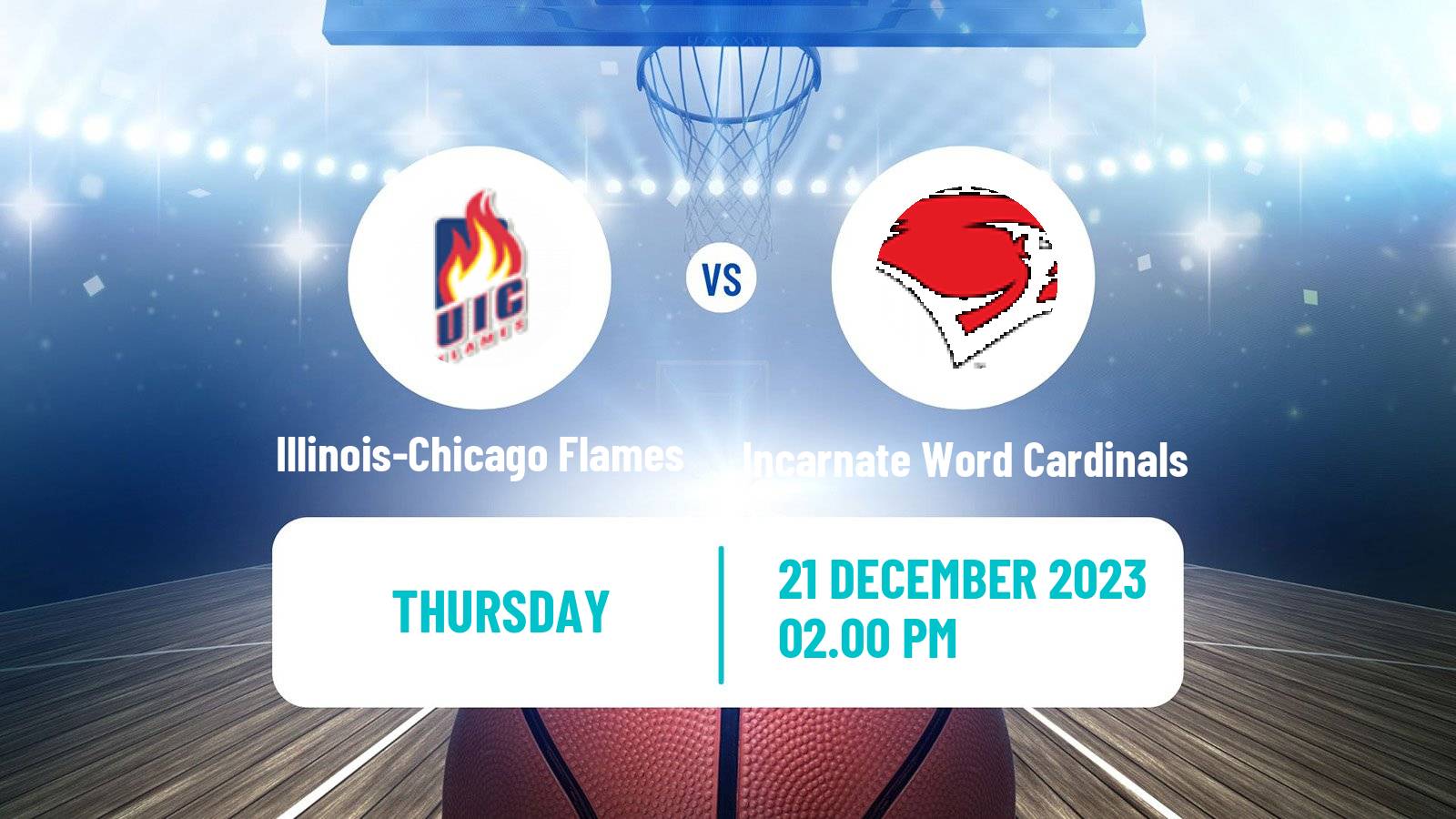 Basketball NCAA College Basketball Illinois-Chicago Flames - Incarnate Word Cardinals