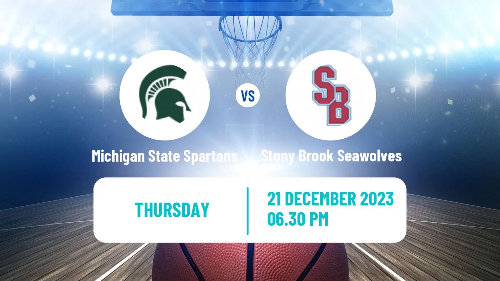 Basketball NCAA College Basketball Michigan State Spartans - Stony Brook Seawolves