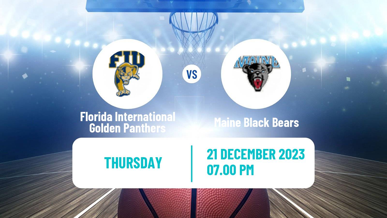 Basketball NCAA College Basketball Florida International Golden Panthers - Maine Black Bears