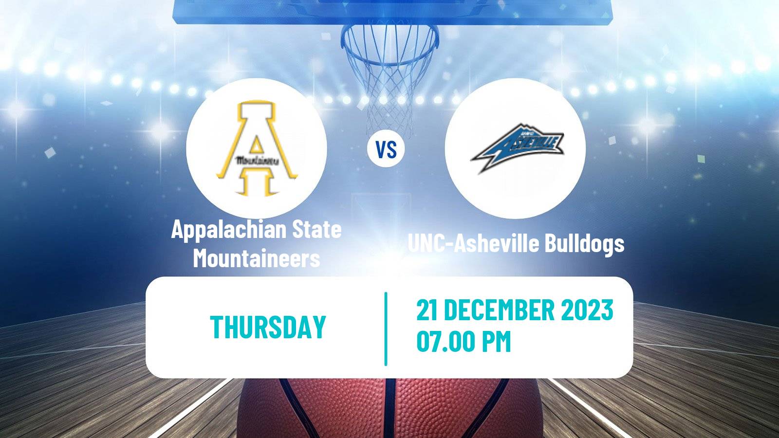 Basketball NCAA College Basketball Appalachian State Mountaineers - UNC-Asheville Bulldogs