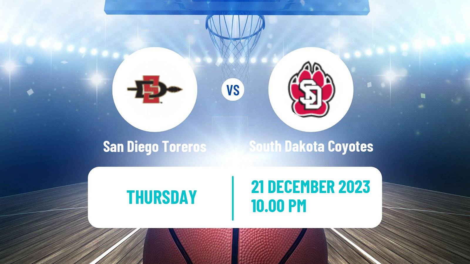 Basketball NCAA College Basketball San Diego Toreros - South Dakota Coyotes