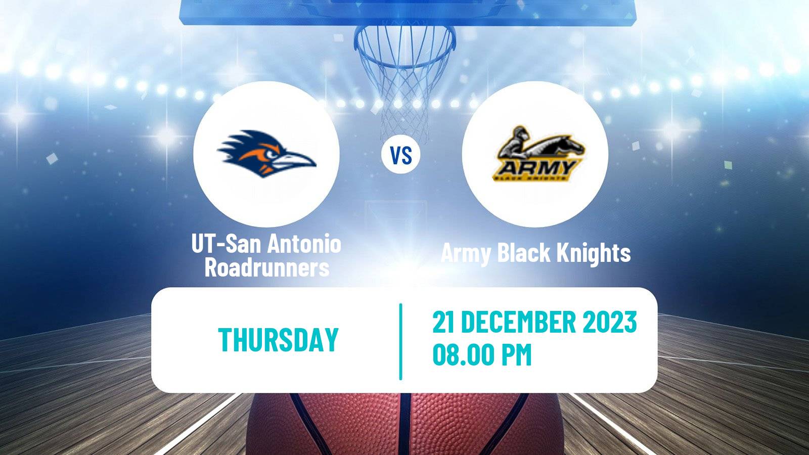 Basketball NCAA College Basketball UT-San Antonio Roadrunners - Army Black Knights