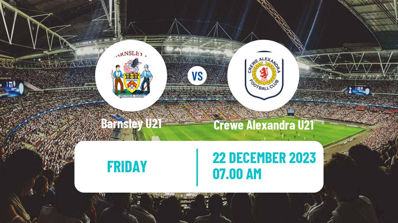 Soccer English Professional Development League Barnsley U21 - Crewe Alexandra U21