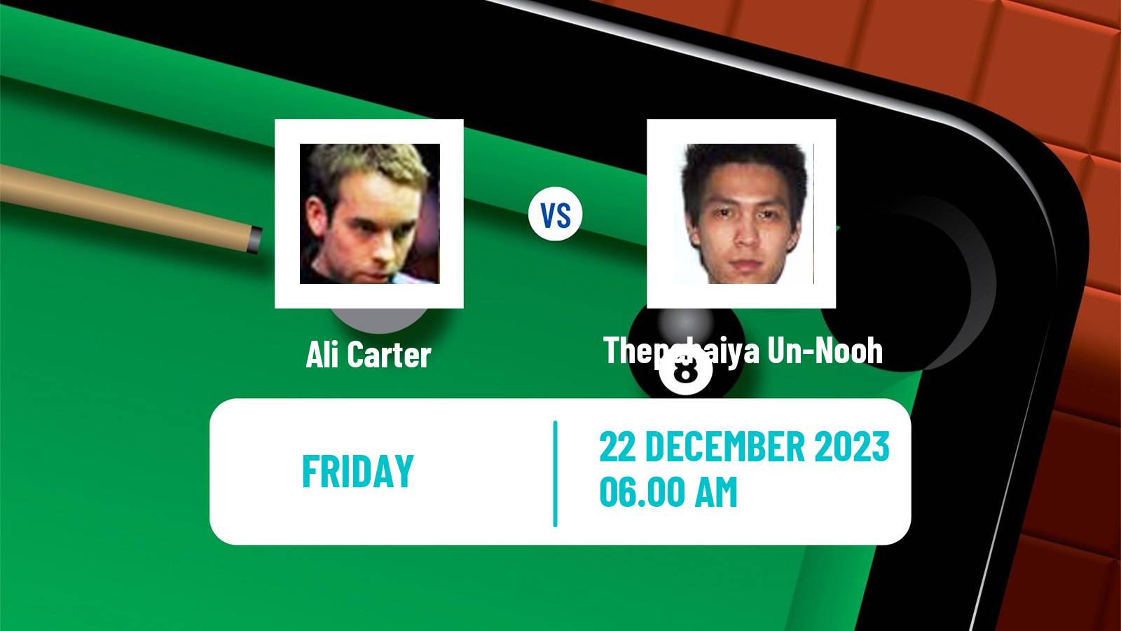 Snooker Macau Masters Ali Carter - Thepchaiya Un-Nooh