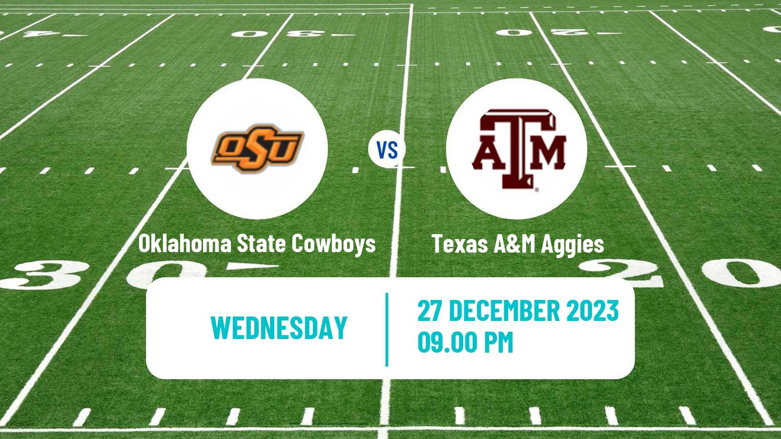 American football NCAA College Football Oklahoma State Cowboys - Texas A&M Aggies