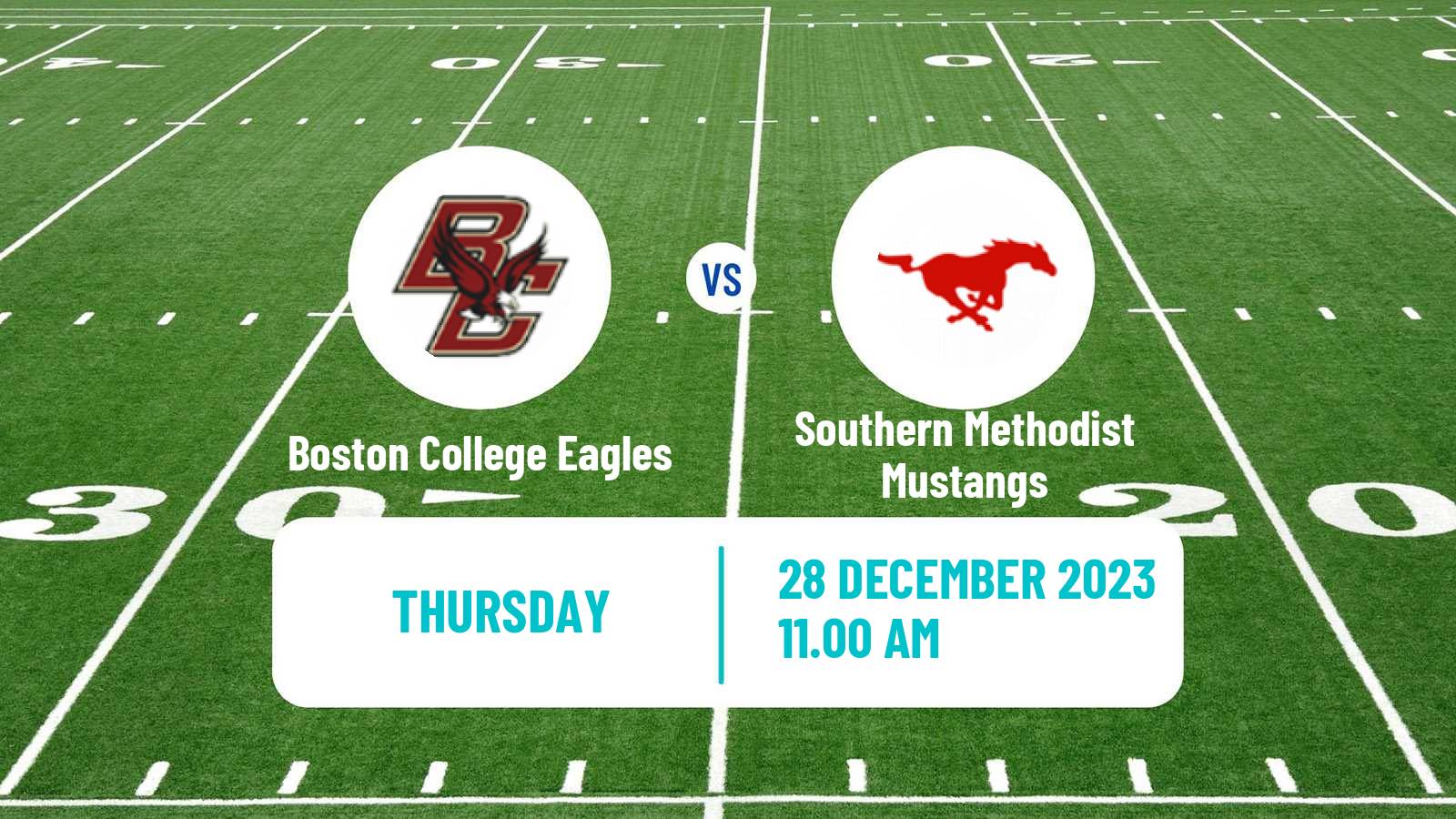 American football NCAA College Football Boston College Eagles - Southern Methodist Mustangs