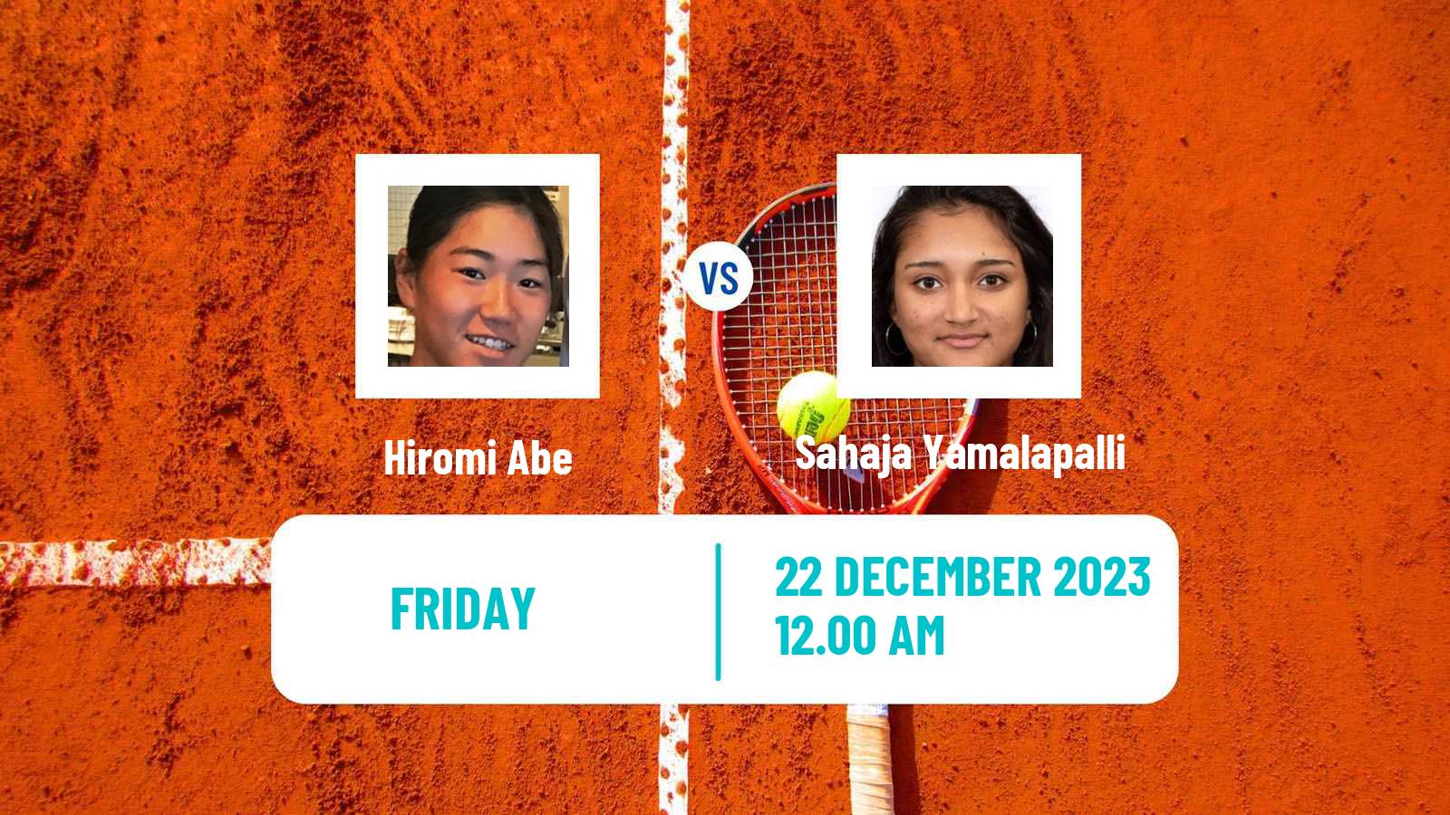 Tennis ITF W25 Solapur Women Hiromi Abe - Sahaja Yamalapalli