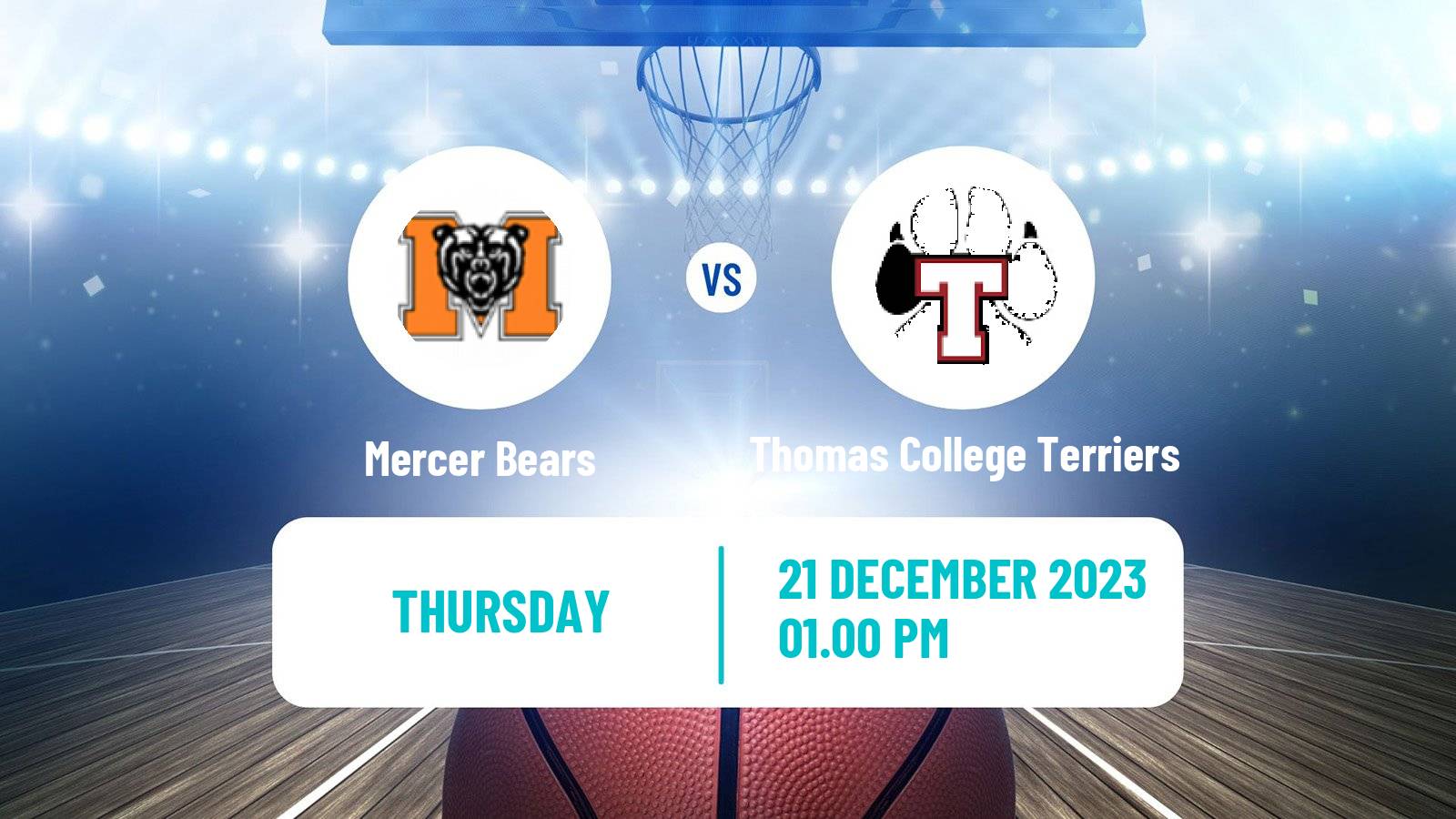 Basketball NCAA College Basketball Mercer Bears - Thomas College Terriers