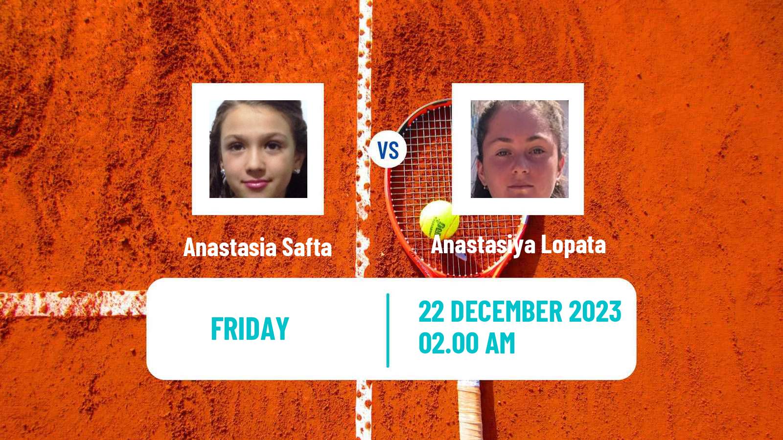 Tennis ITF W15 Antalya 23 Women Anastasia Safta - Anastasiya Lopata