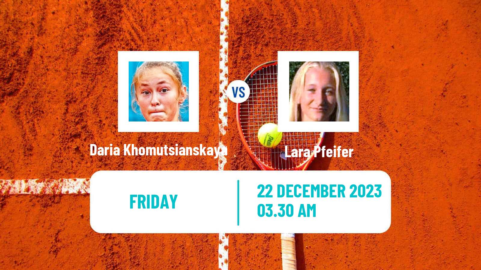 Tennis ITF W15 Monastir 43 Women Daria Khomutsianskaya - Lara Pfeifer