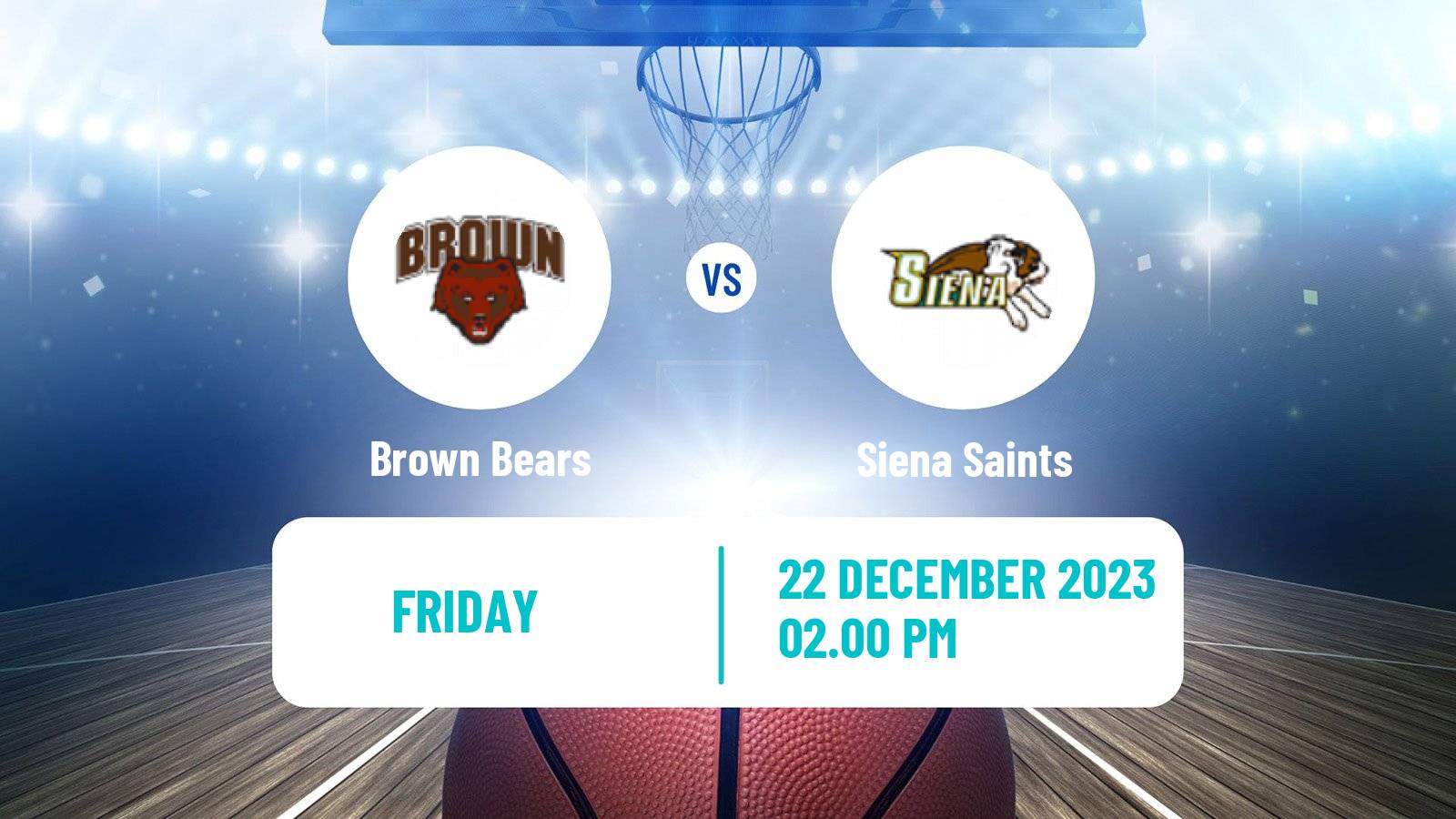 Basketball NCAA College Basketball Brown Bears - Siena Saints