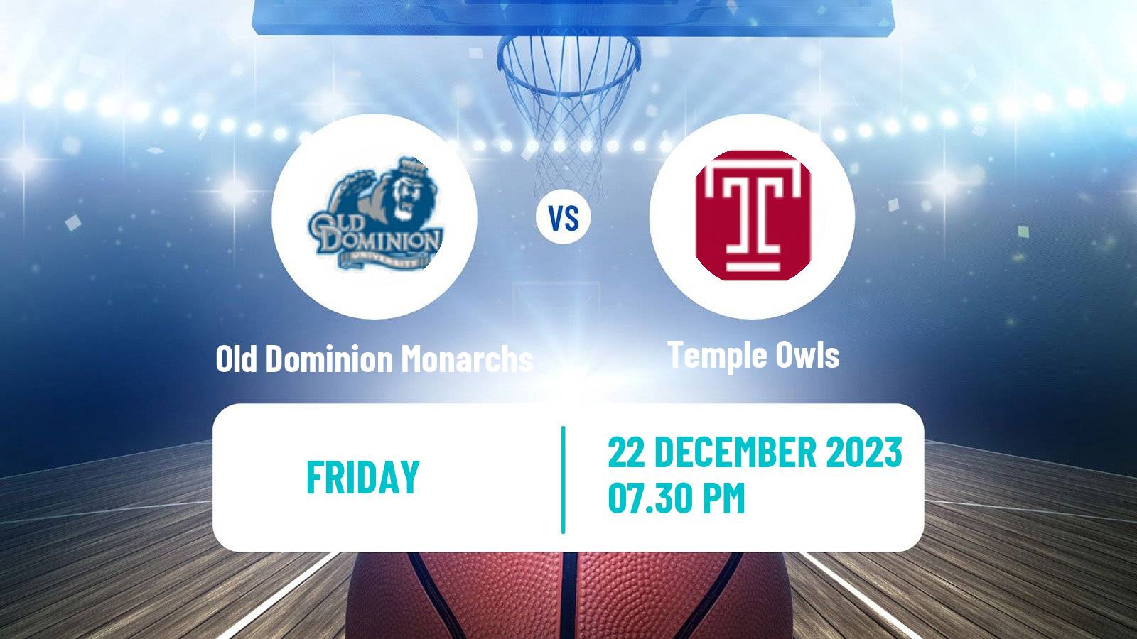 Basketball NCAA College Basketball Old Dominion Monarchs - Temple Owls