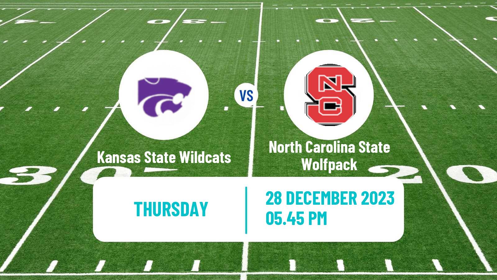 American football NCAA College Football Kansas State Wildcats - North Carolina State Wolfpack