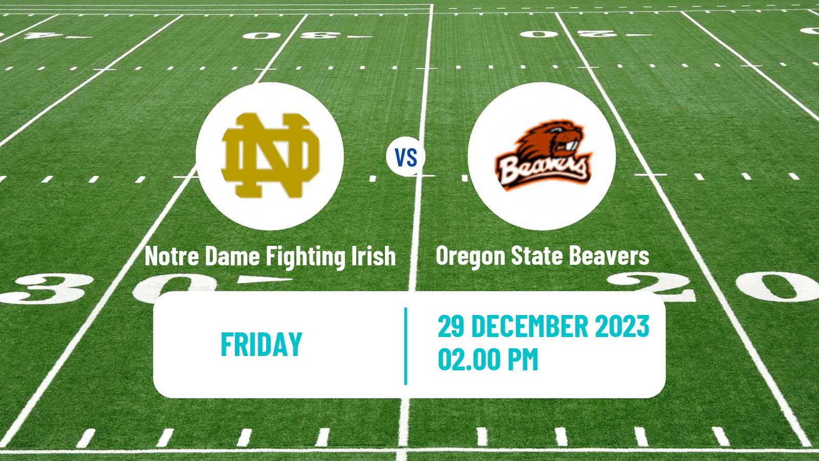 American football NCAA College Football Notre Dame Fighting Irish - Oregon State Beavers