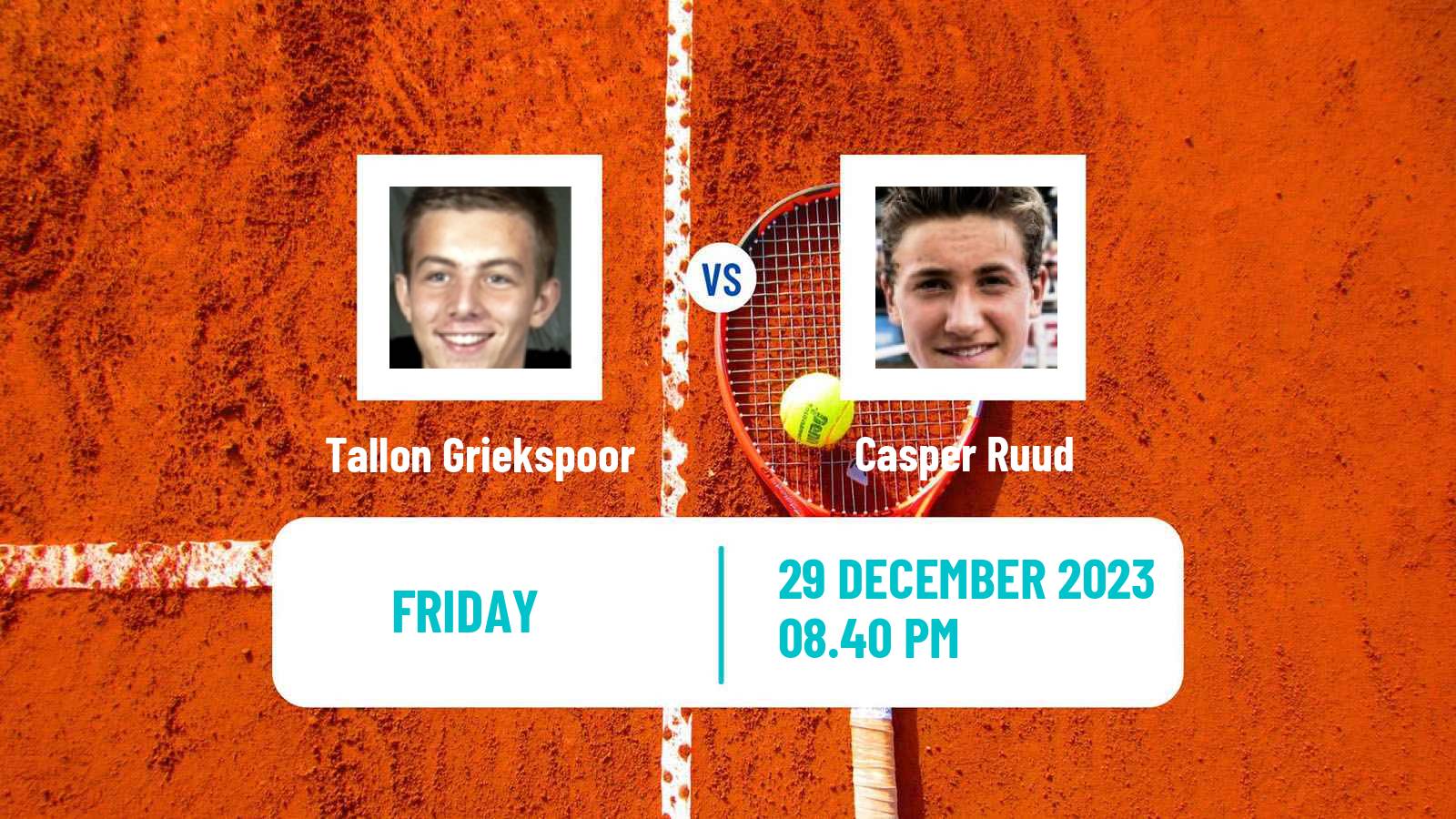 Tennis ATP United Cup Tallon Griekspoor - Casper Ruud