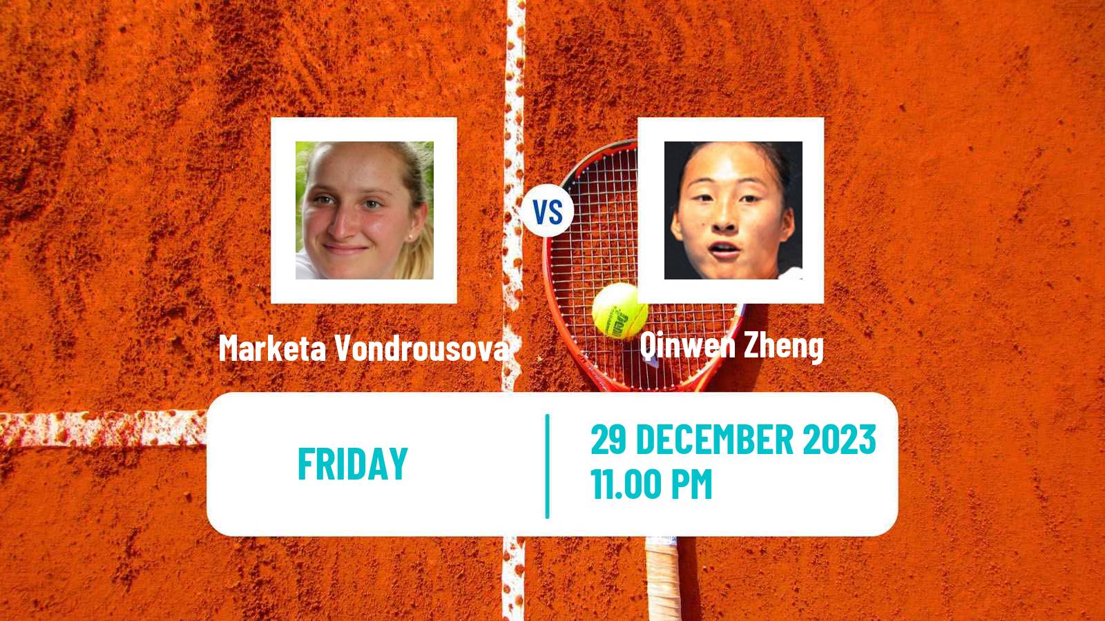 Tennis WTA United Cup Marketa Vondrousova - Qinwen Zheng