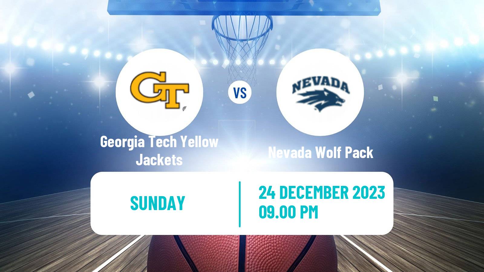 Basketball NCAA College Basketball Georgia Tech Yellow Jackets - Nevada Wolf Pack