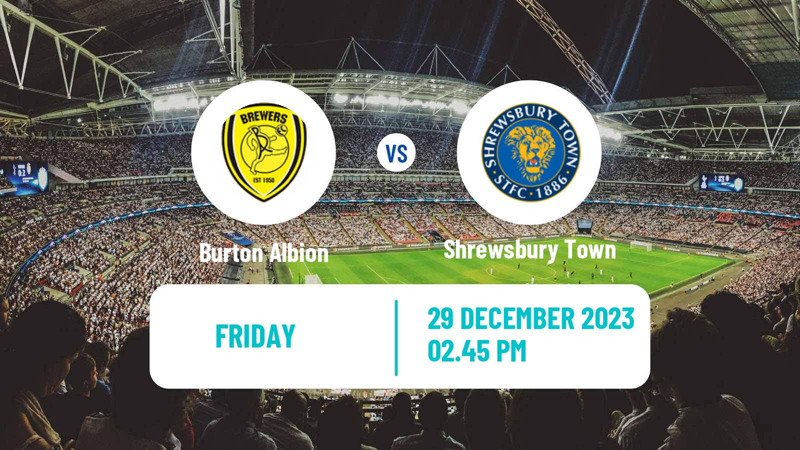 Soccer English League One Burton Albion - Shrewsbury Town