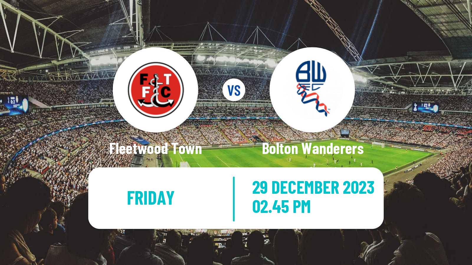Soccer English League One Fleetwood Town - Bolton Wanderers