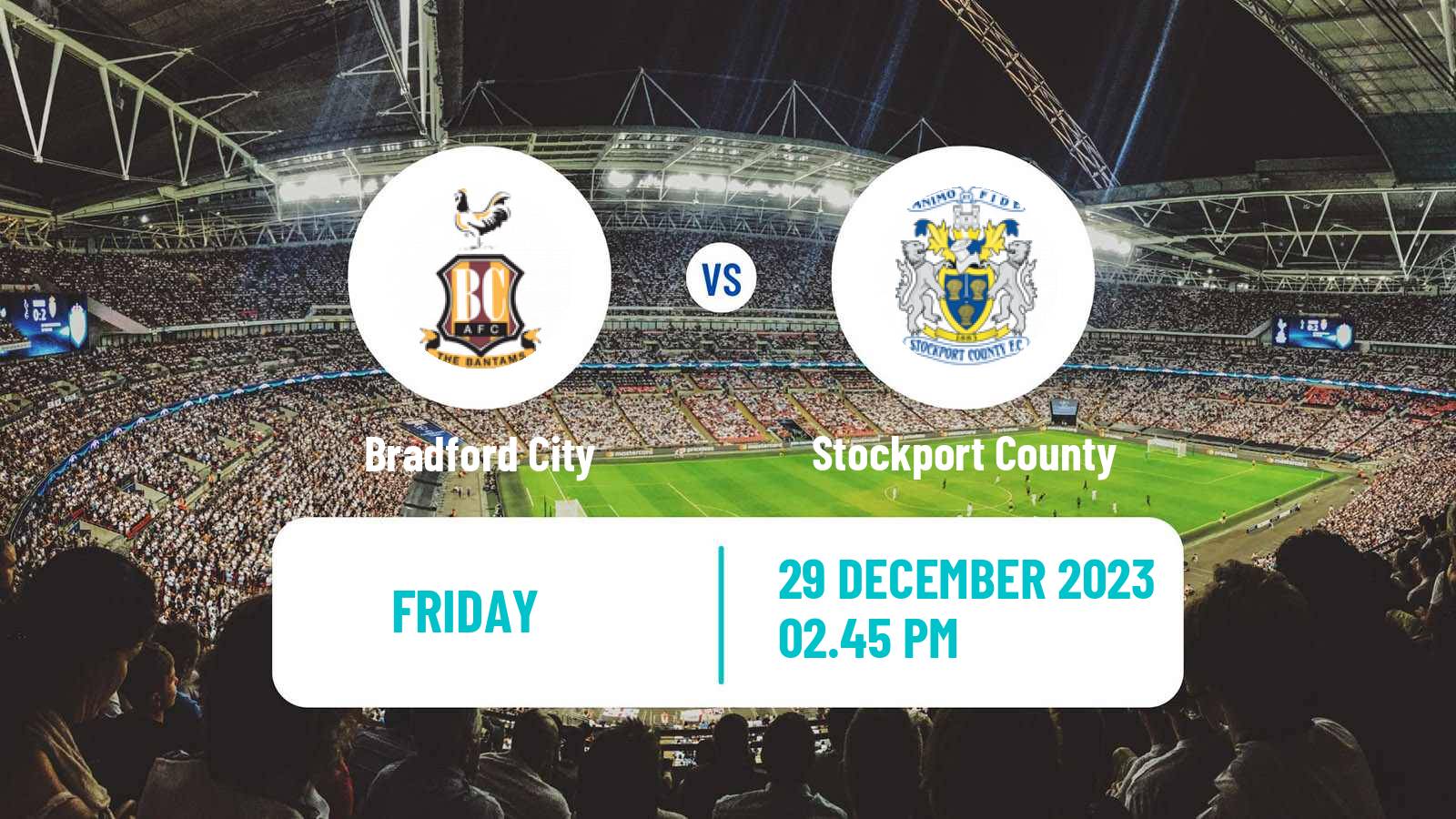 Soccer English League Two Bradford City - Stockport County