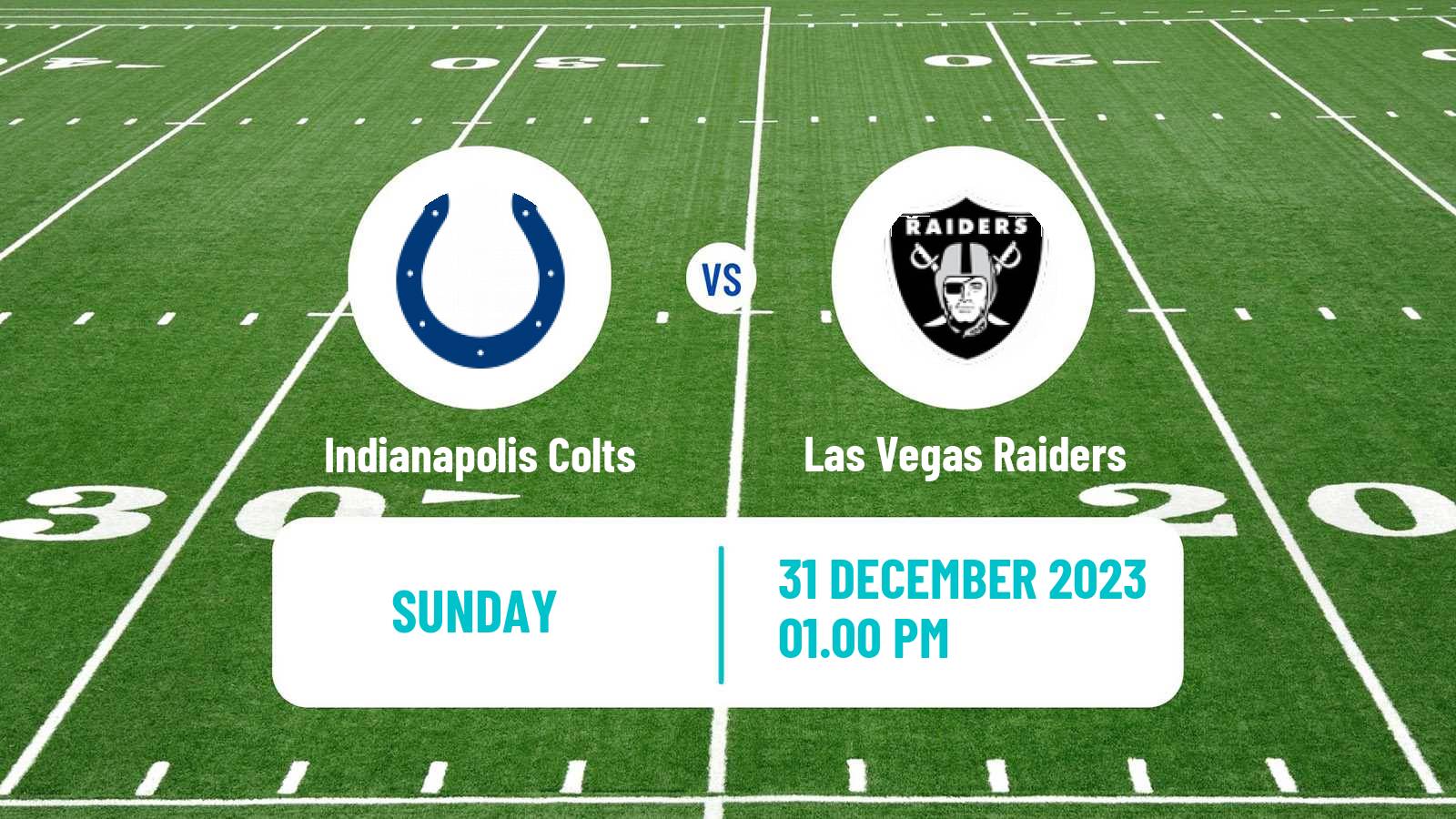 American football NFL Indianapolis Colts - Las Vegas Raiders