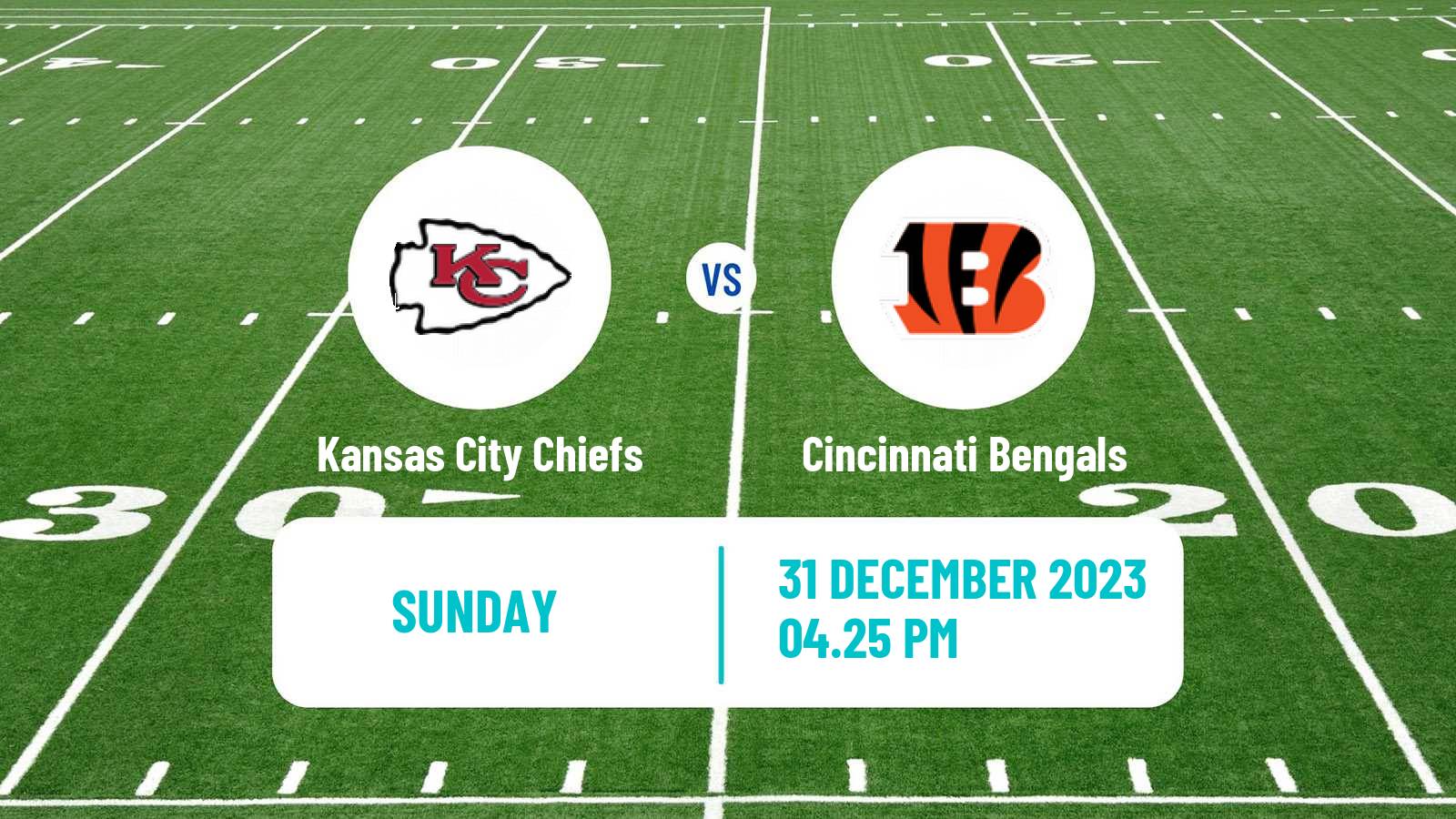 American football NFL Kansas City Chiefs - Cincinnati Bengals