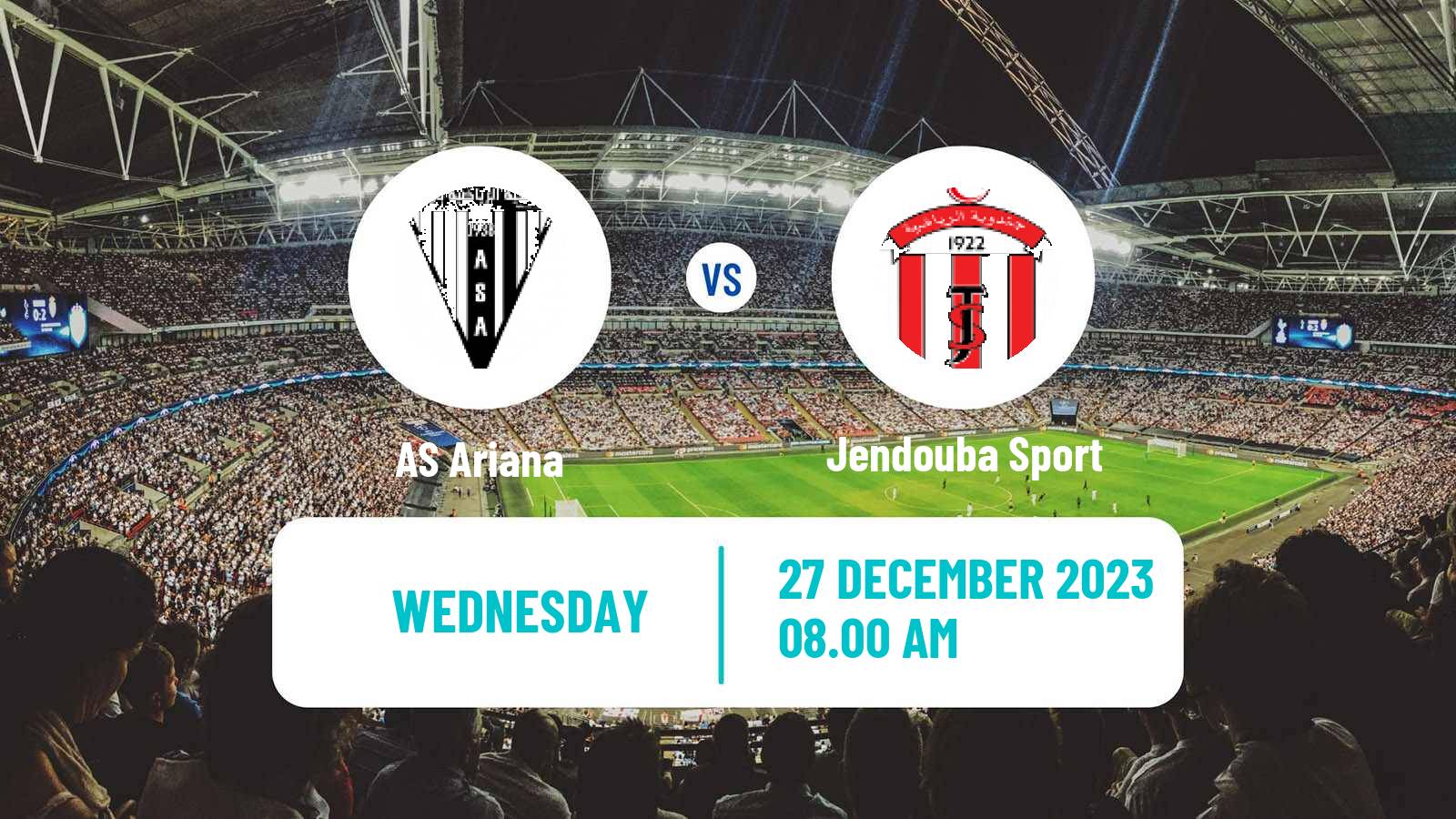 Soccer Tunisian Ligue 2 Ariana - Jendouba Sport