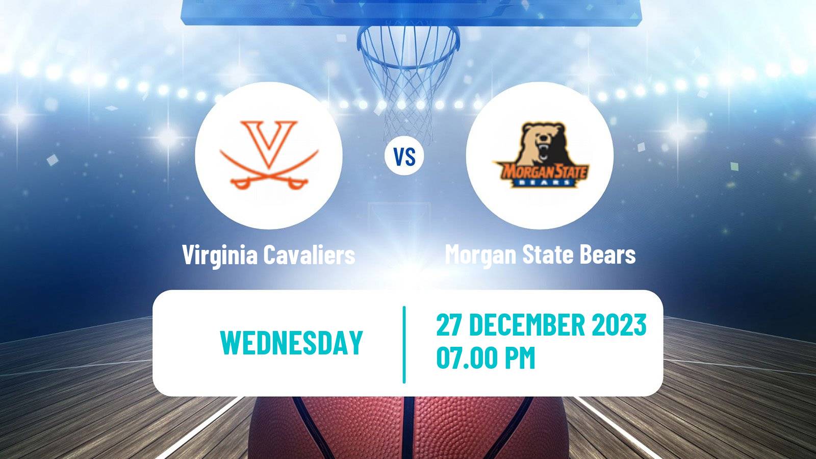 Basketball NCAA College Basketball Virginia Cavaliers - Morgan State Bears