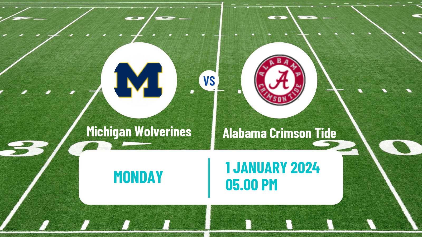 American football NCAA College Football Michigan Wolverines - Alabama Crimson Tide