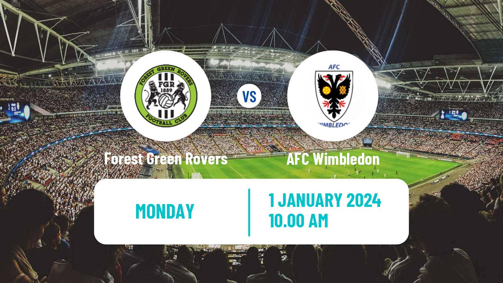 Soccer English League Two Forest Green Rovers - AFC Wimbledon