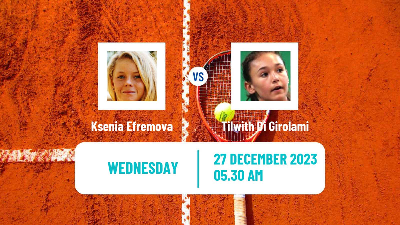 Tennis ITF W15 Monastir 44 Women Ksenia Efremova - Tilwith Di Girolami