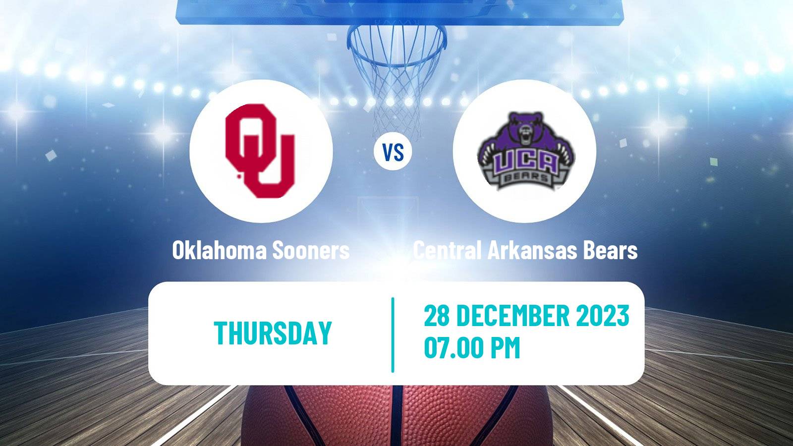 Basketball NCAA College Basketball Oklahoma Sooners - Central Arkansas Bears