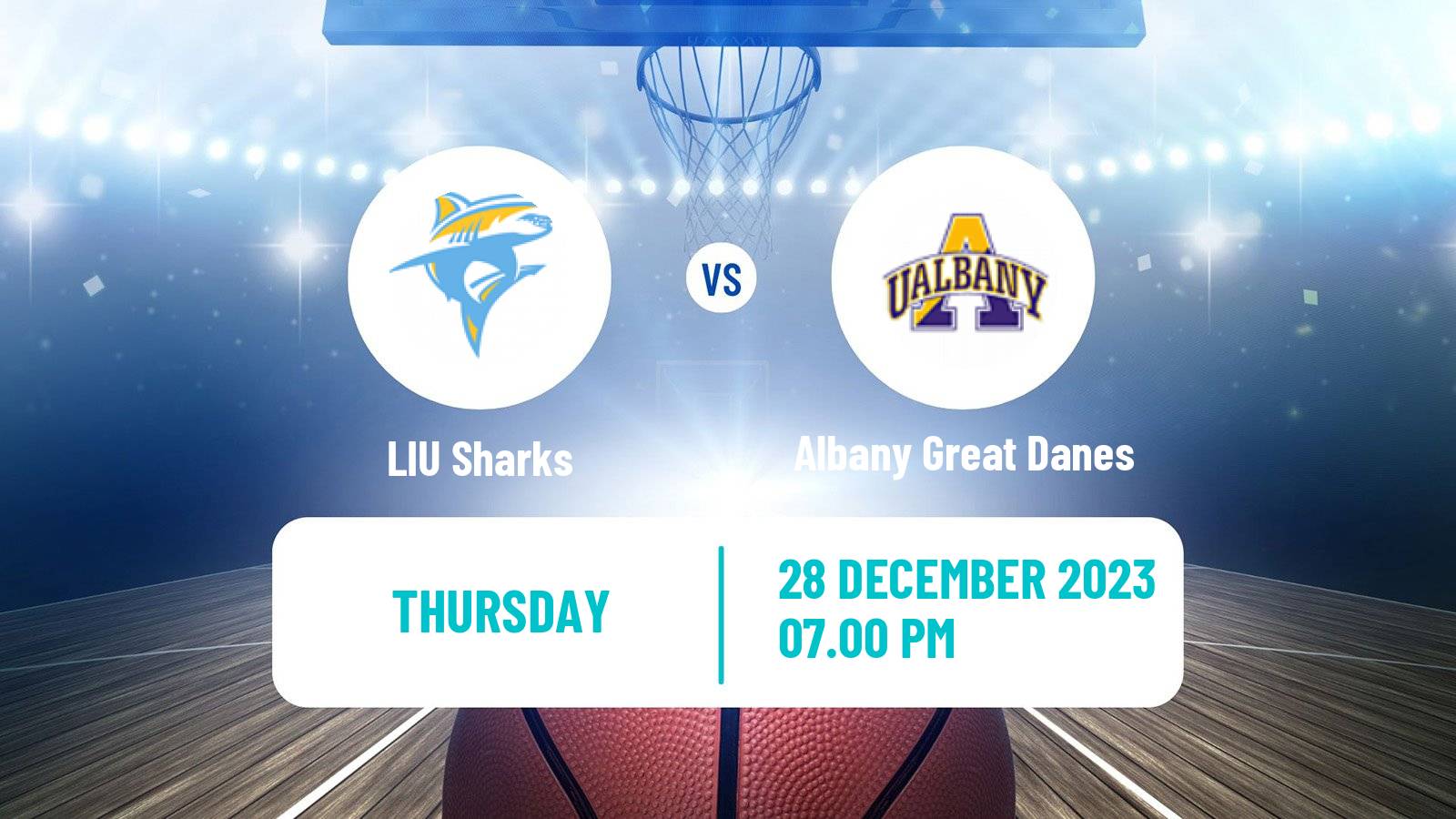 Basketball NCAA College Basketball LIU Sharks - Albany Great Danes