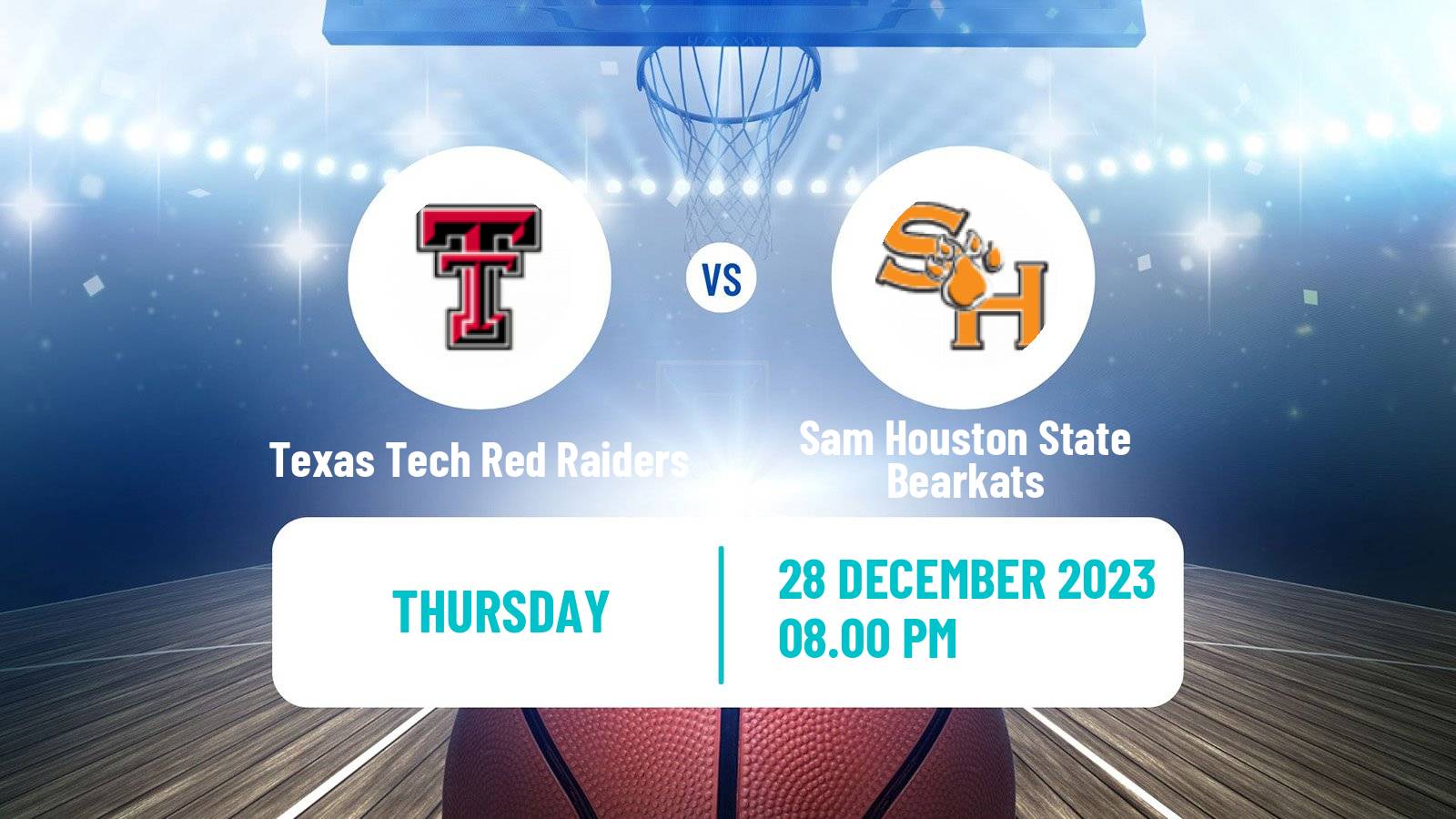 Basketball NCAA College Basketball Texas Tech Red Raiders - Sam Houston State Bearkats