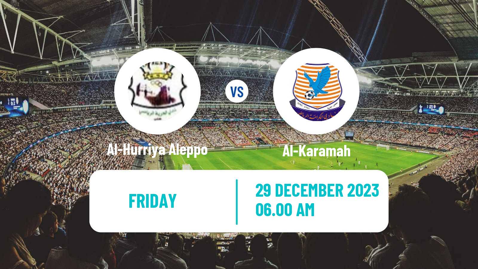 Soccer Syrian Premier League Al-Hurriya Aleppo - Al-Karamah