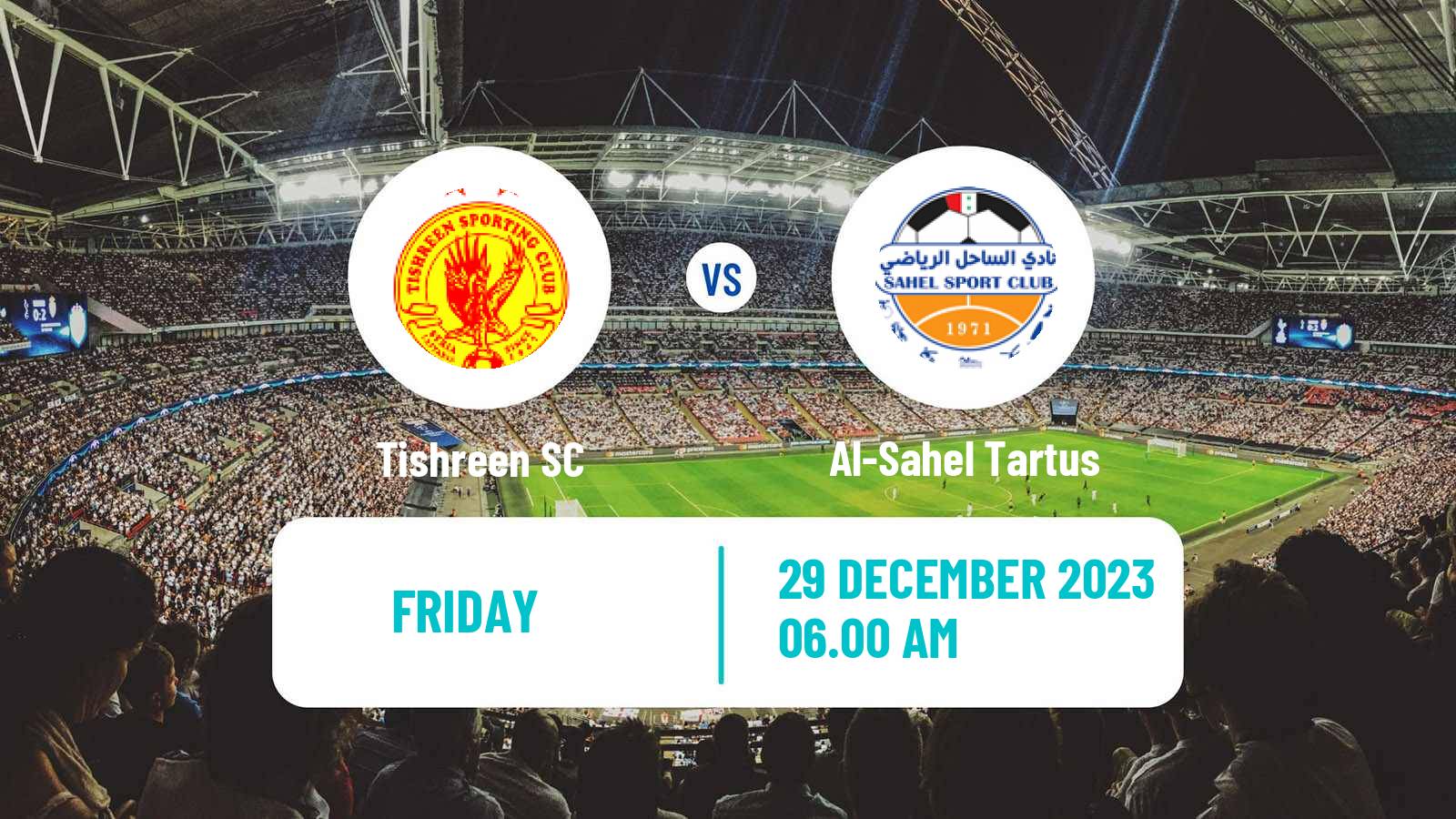 Soccer Syrian Premier League Tishreen - Al-Sahel Tartus